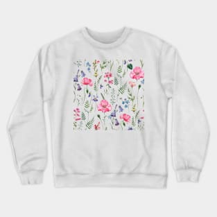 Watercolor Floral Clipart Burgundy Yellow Blush Pink Roses Peonies Crewneck Sweatshirt